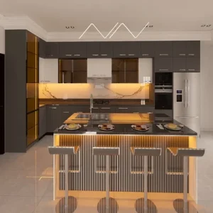 Cuisines en L avec ilot central 2