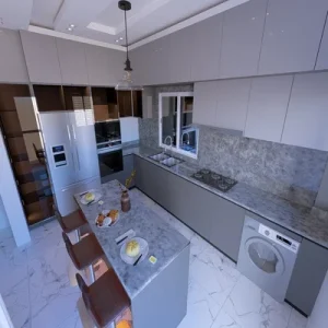 Cuisines en L avec ilot central