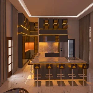 Cuisines en U avec ilot central